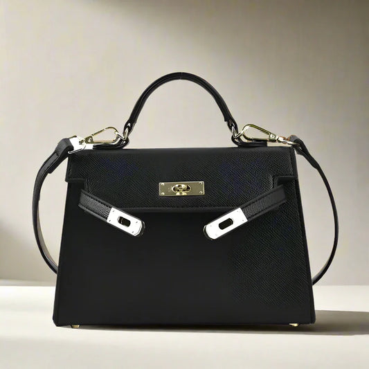 PS Premium Lederhandtasche mit Reißverschluss und verstellbarem Schultergurt für Damen